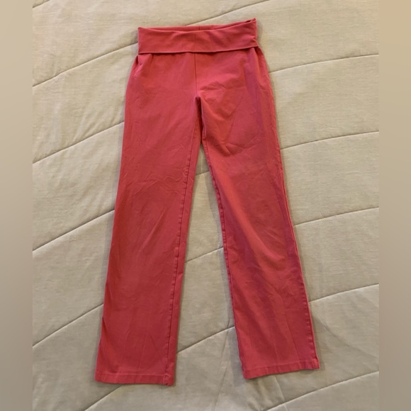Girls size 12 Hanna Andersson pink active flare leggings, EUC - Picture 2 of 6